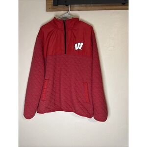 Wisconsin‎ Badgers Carl Banks Quilted 1/4 Zip Pullover Sweatshirt Men's XXL